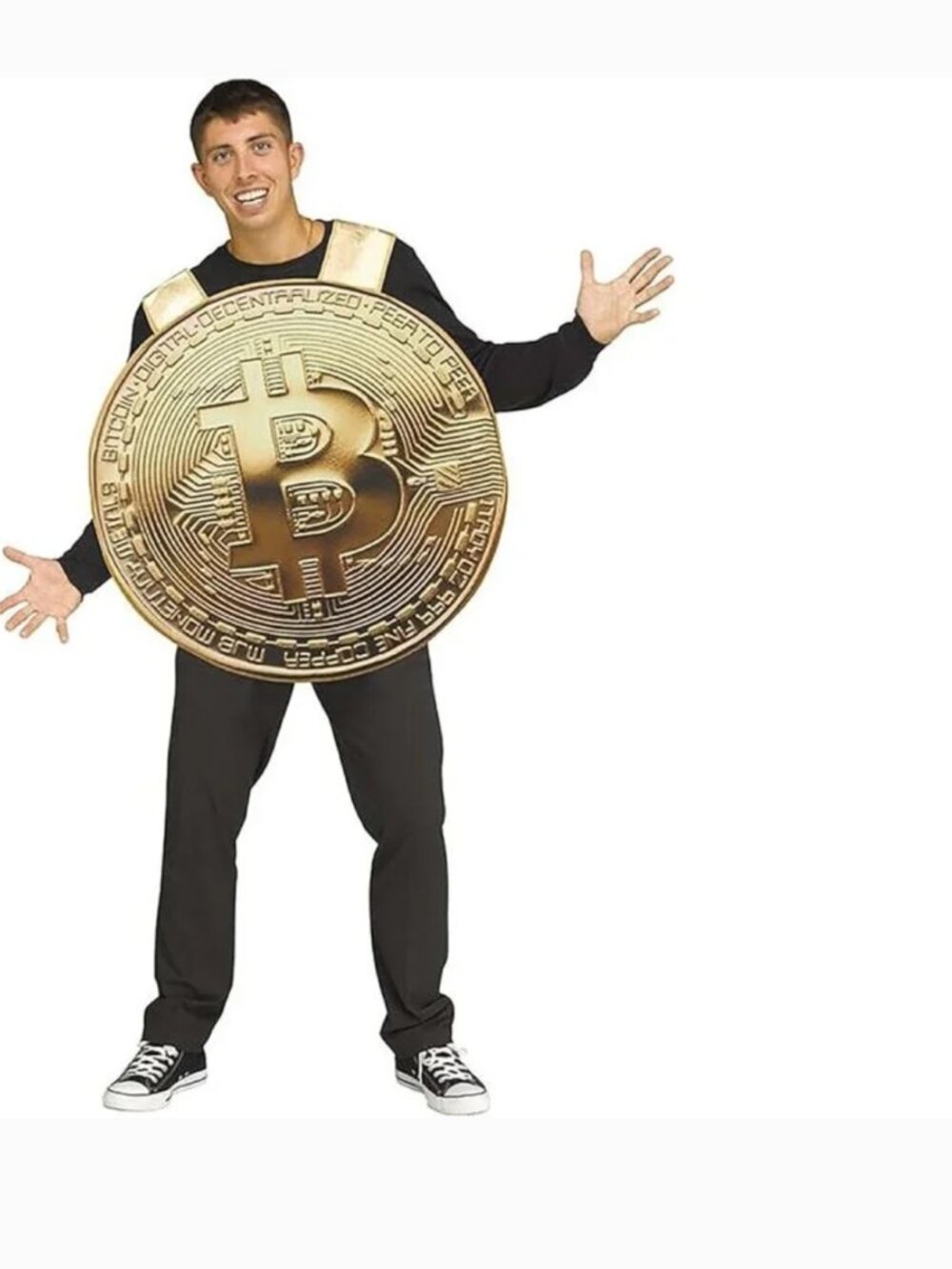 Bitcoin Crypto Money Halloween Costume Gold 1 Pc Tunic Pullover Adult Teen 14+